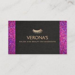 Tarjeta De Visita Extensiones Eyelash Salon y Spa Faux Purpurina