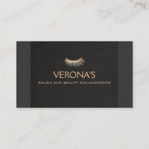 Tarjeta De Visita Extensiones Eyelash Salón y Spa Negro