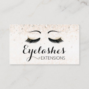 Tarjeta De Visita Extensiones Eyelash Sparkles and Diamonds Gold