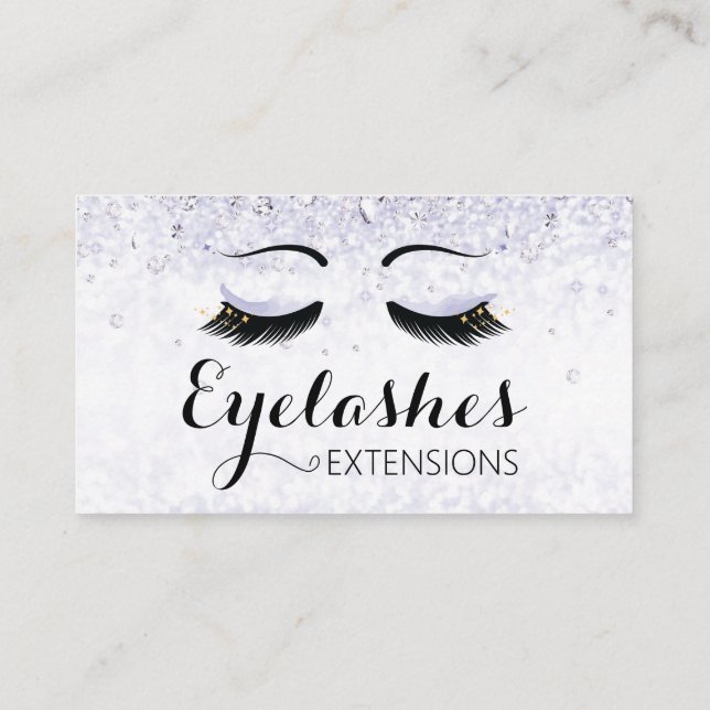 Tarjeta De Visita Extensiones Eyelash Sparkles and Diamontes Purple (Reverso)