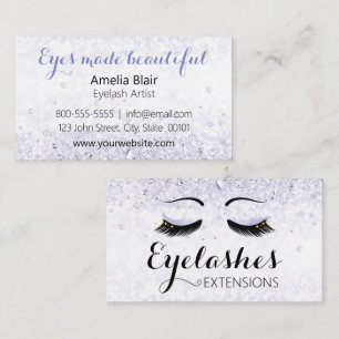 Tarjeta De Visita Extensiones Eyelash Sparkles and Diamontes Purple