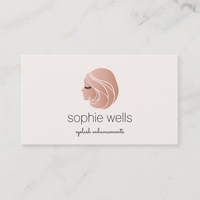 Tarjeta De Visita Extensiones Gold EyeLash y Chica Falso Lash (Anverso)