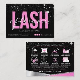 Tarjeta De Visita Extensiones Lash Afcare Glam Diamantes Rosa Busin