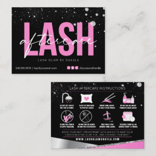Tarjeta De Visita Extensiones Lash Afcare Glam Diamantes Rosa Busin