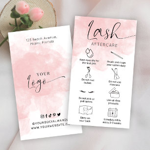 Tarjeta De Visita Extensiones Lash Aftercare Rubor Watercolor Salon