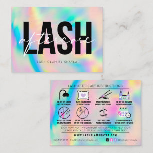 Tarjeta De Visita Extensiones Lash Instrucciones de Aftercare Bus Ra