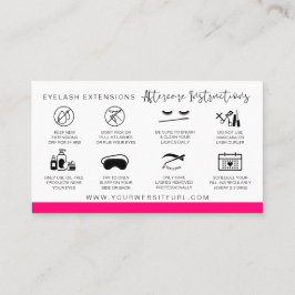 Tarjeta De Visita Extensiones Lash Instrucciones de Aftercare Busi M