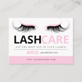 Tarjeta De Visita Extensiones Lash Instrucciones de Aftercare Ca de 
