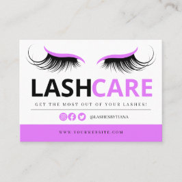 Tarjeta De Visita Extensiones Lash Instrucciones de Aftercare Ca de 