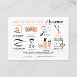 Tarjeta De Visita Extensiones Lash Instrucciones de Aftercare Ca de 