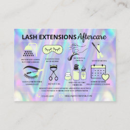 Tarjeta De Visita Extensiones Lash Instrucciones de Aftercare Ca de 
