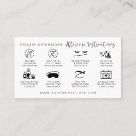 Tarjeta De Visita Extensiones Lash Instrucciones de Aftercare Modern