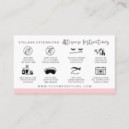 Tarjeta De Visita Extensiones Lash Instrucciones de Aftercare Modern