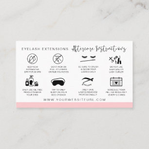 Tarjeta De Visita Extensiones Lash Instrucciones de Aftercare Modern