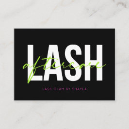 Tarjeta De Visita Extensiones Lash Instrucciones de Aftercare - Neon
