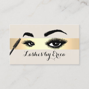 Tarjeta De Visita Extensiones Lash Makeup Artist Stripe Salon