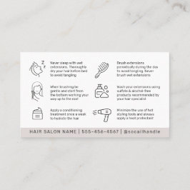 Tarjeta De Visita Extensiones simples de pelo de lujo después de cui