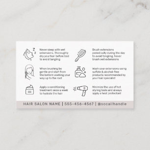 Tarjeta De Visita Extensiones simples de pelo de lujo después de cui