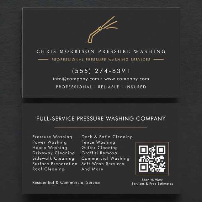 Tarjeta De Visita Exterior Cleaning Power Washing QR Code (Subido por el creador)