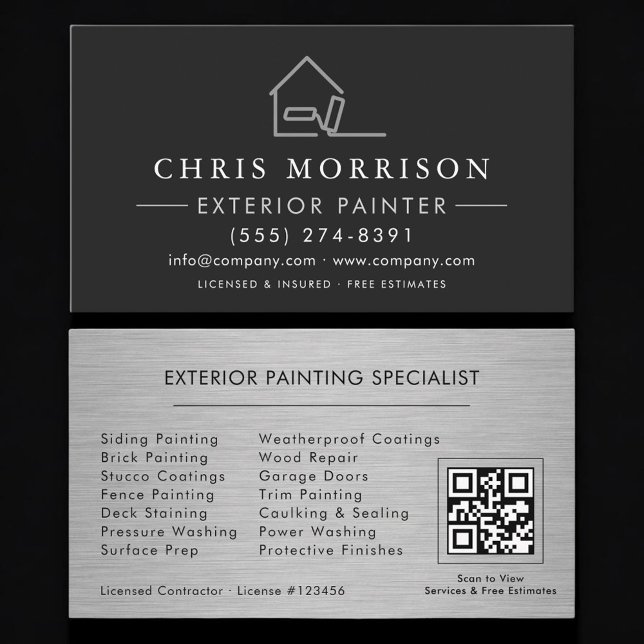 Tarjeta De Visita Exterior Painting QR Code Professional (Subido por el creador)