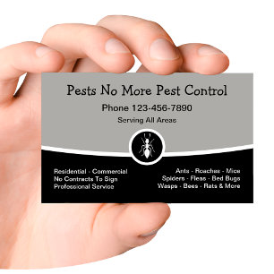Tarjeta De Visita Exterminación de nuevo control de plagas