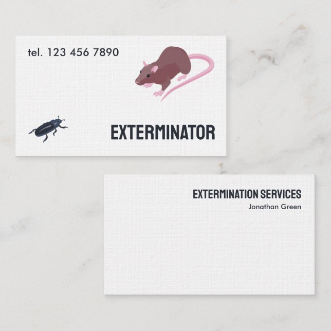 Tarjeta De Visita Exterminador de roedores de plaga (Anverso / Reverso)