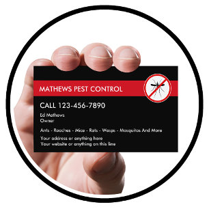 Tarjeta De Visita Exterminando el gráfico del mosquito de control de