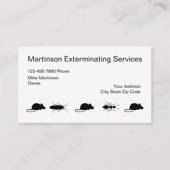 Tarjeta De Visita Exterminator simple Businesscards (Anverso)