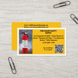 Tarjeta De Visita Extintor de Fuego Rojo Amarillo Seguridad contra I