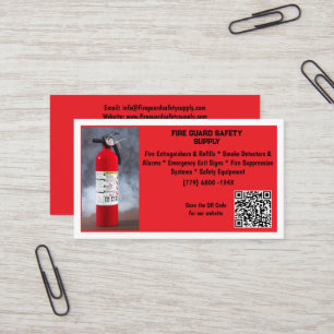 Tarjeta De Visita Extintor de Fuego Rojo Seguridad contra Incendios 