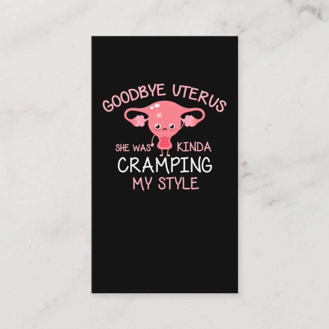 Tarjeta De Visita Extracción divertida de histerectomía Uterus (Anverso)