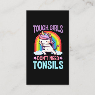 Tarjeta De Visita Extracción divertida de tonsil Unicorn Tonsillect