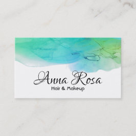 Tarjeta De Visita Extracto azul de la aguamarina de la acuarela