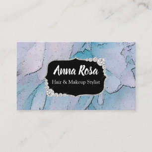 Tarjeta De Visita Extracto azul del *~* y rosado artístico del