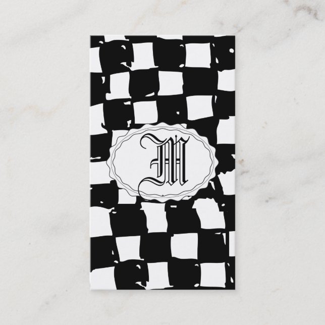 Tarjeta De Visita Extracto blanco y negro del inspector (Anverso)