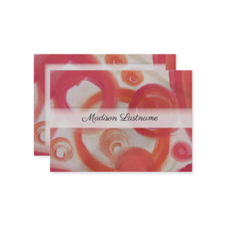Tarjeta De Visita Extracto del rosa y del naranja