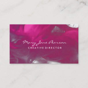 Tarjeta De Visita Extracto elegante de pinceladas rojas soñadoras