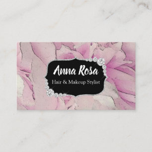 Tarjeta De Visita Extracto rosado del diamante de Bling de la