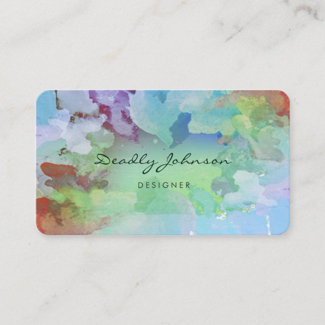 Tarjeta De Visita Extracto verde moderno Guay elegante de la (Anverso)