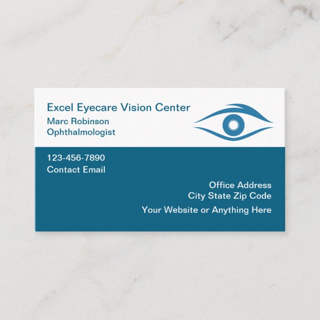 Tarjeta De Visita Eye Doctor Ophthalmologist Vision (Anverso)