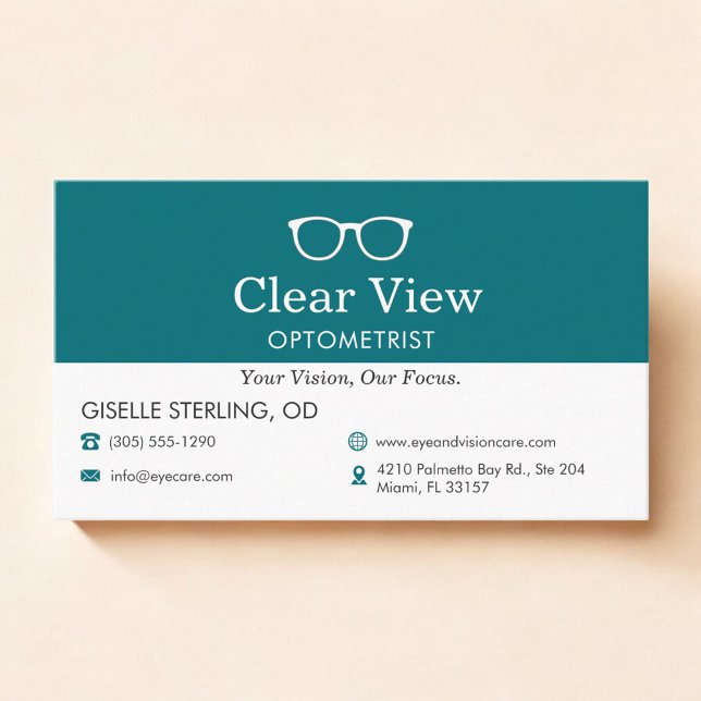 Tarjeta De Visita Eye Doctor Optometrist Office Glasses Icon (Subido por el creador)
