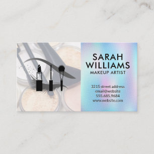 Tarjeta De Visita Eye Lash   Paleta de brochas   Gradiente holográfi