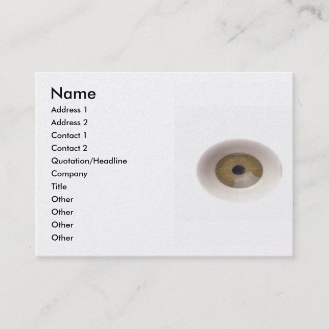 Tarjeta de visita Eyeballs (Anverso)
