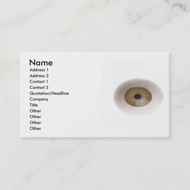 Tarjeta de visita Eyeballs (Anverso)