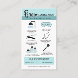 Tarjeta De Visita Eyebrow Lamination Aftercare Instructions Business