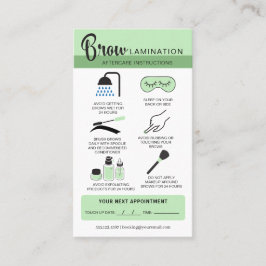 Tarjeta De Visita Eyebrow Lamination Aftercare Instructions Business