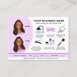 Tarjeta De Visita Eyebrow Lamination Aftercare Instructions Business