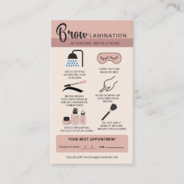 Tarjeta De Visita Eyebrow Lamination Aftercare Instructions Business