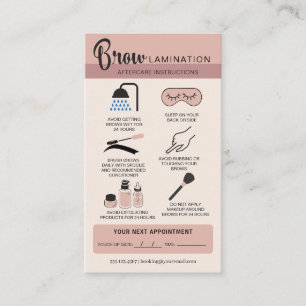 Tarjeta De Visita Eyebrow Lamination Aftercare Instructions Business