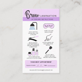 Tarjeta De Visita Eyebrow Lamination Aftercare Instructions Business
